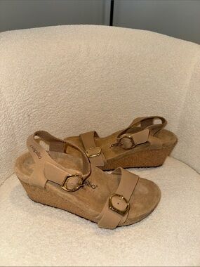 Papillio Leather Wedge Sandals EU 38 L7